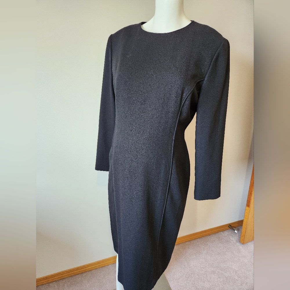 Black wool dress. Shepard size 14